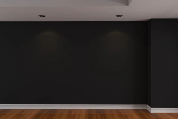 Lege ruimte zwarte kleur muur — Stockfoto