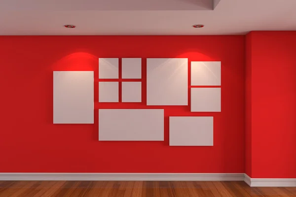 Galeria obraz na ścianie czerwony — Zdjęcie stockowe