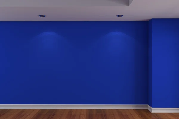 Empty room blue color wall