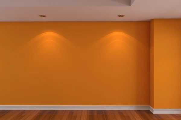 Empty room orange color wall — Stock Photo, Image