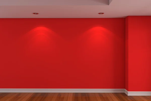 Pusty pokój czerwony kolor ściany — Zdjęcie stockowe