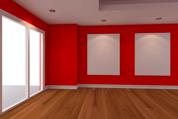 Galleri bilden på den röda väggen — Stockfoto