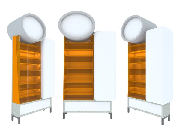 Empty wood Shelf orange modern design