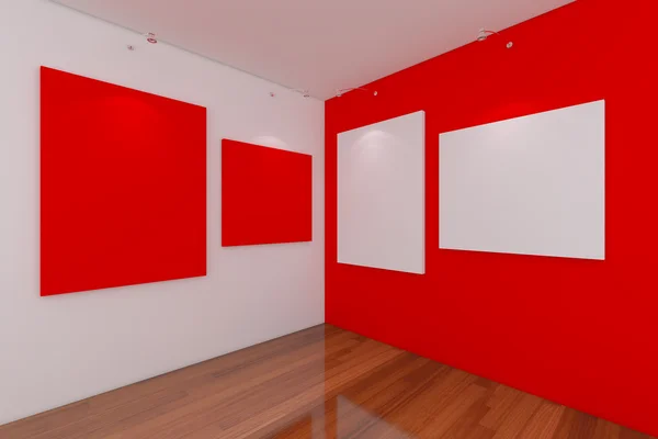 Galerie das Bild an der roten Wand — Stockfoto