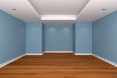 ev iç işlemesi ile boş oda süslemeleri mavi renk wal