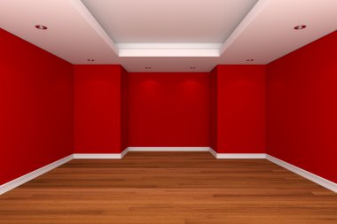 boş oda ile ev iç işleme kırmızı renkli duvar süslemeleri