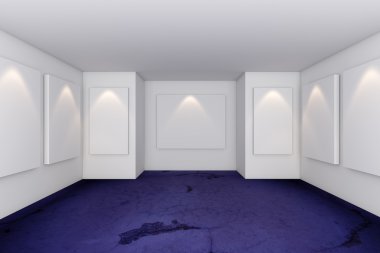 Gallery Interior Room With Grunge Concrete Floor clipart