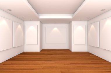 Gallery Interior Empty Room With Wood Floor clipart