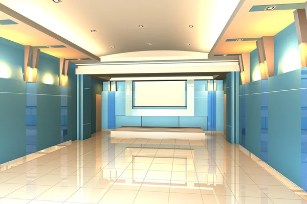 Üres hely belső szeminárium szoba színes fal — Stock Fotó