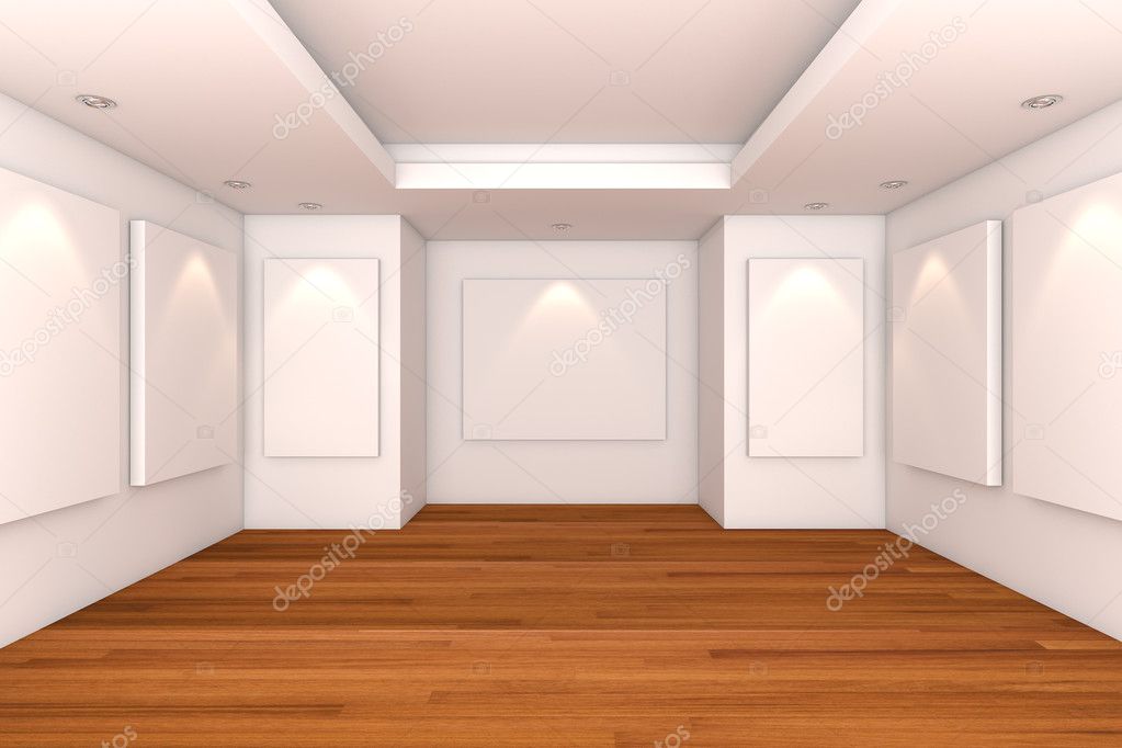 Gallery Interior Empty Room With Wood Floor