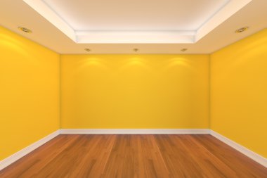 Empty room home interior rendering clipart