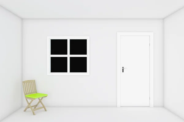 3d renderizar quarto branco — Fotografia de Stock
