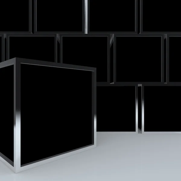 3D порожній абстрактний чорний дисплей коробки — стокове фото