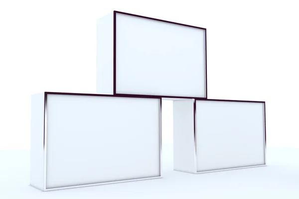 Marco de aluminio de exhibición de caja en blanco — Foto de Stock