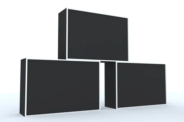 Leere Box-Anzeige Aluminiumrahmen — Stockfoto