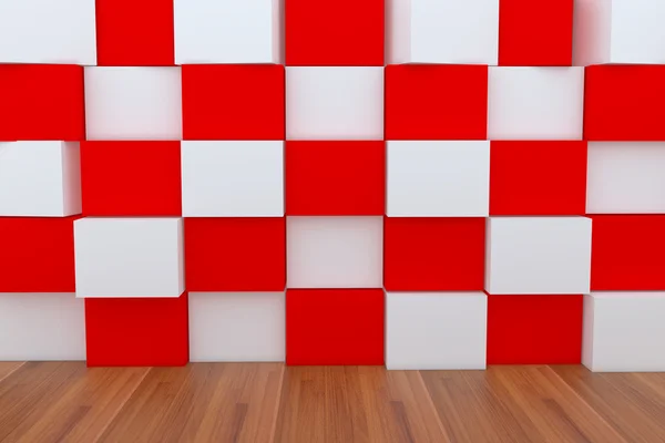 3d vuoto scatola rossa e bianca — Foto Stock