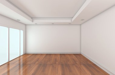 Empty Room decorated white wall clipart