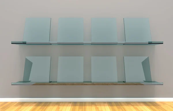 Empty Shelves for gallery glass — Stock Photo, Image