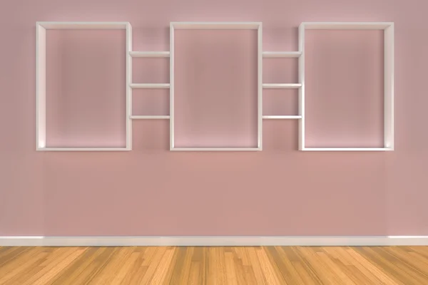 Shelves on color wall — Stock Photo, Image