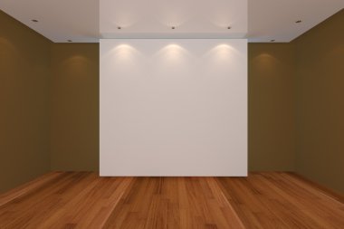 Empty room color wall and wood floor clipart