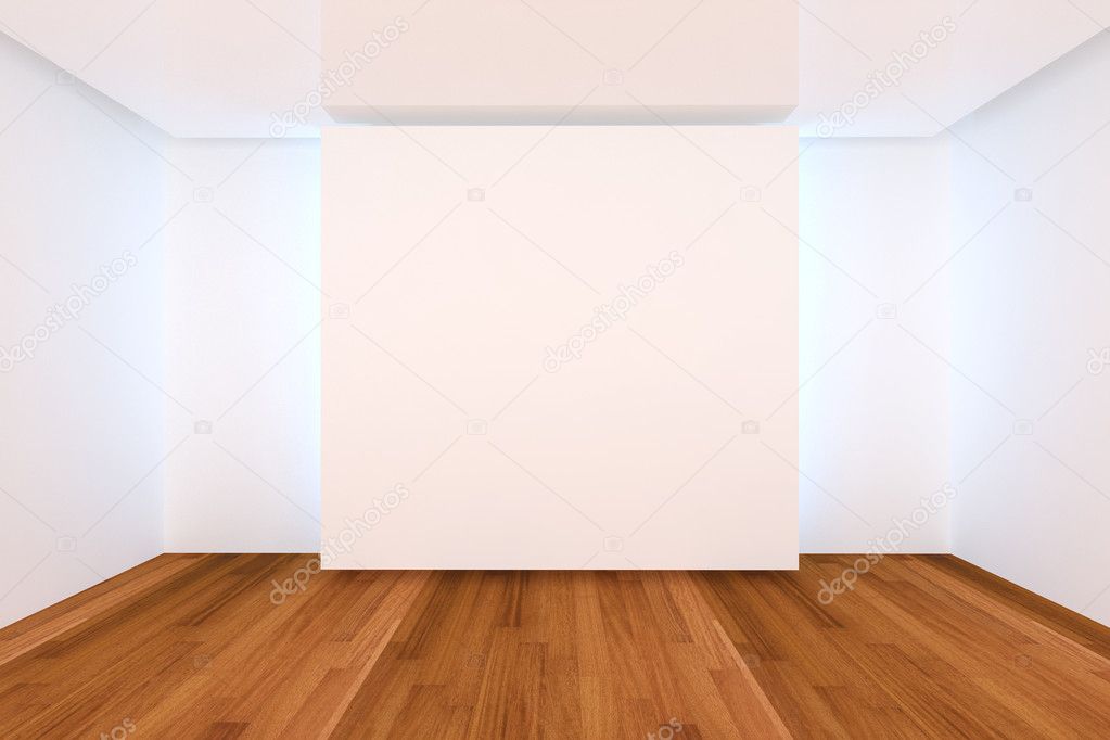 Empty room color wall and wood floor