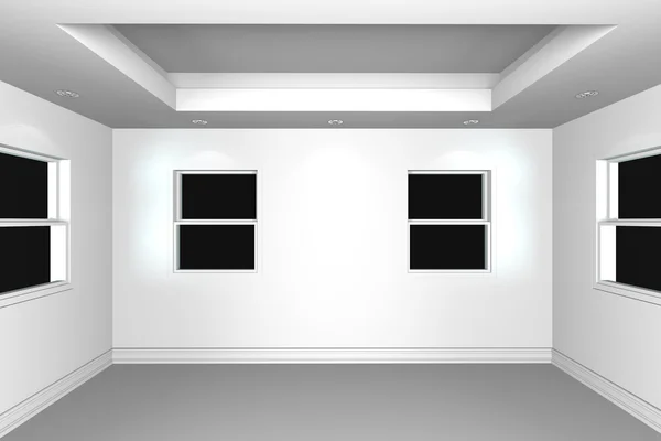 Huis interieur 3d rendering met lege ruimte — Stockfoto