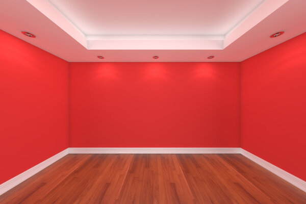 Home interior 3D rendering with empty room
