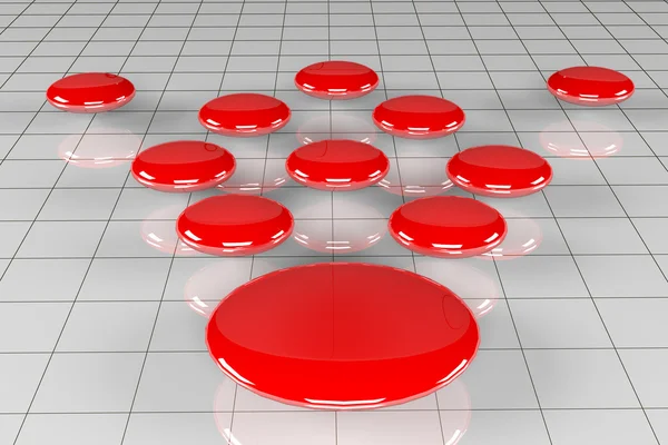 Röd bubbla diagram — Stockfoto