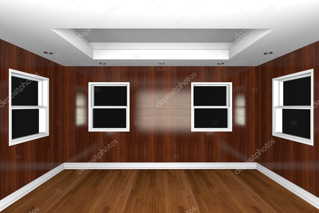 Home interior 3D rendering with empty room