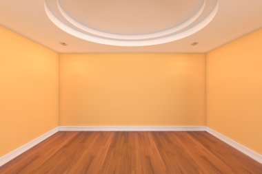 Empty room yellow wall clipart