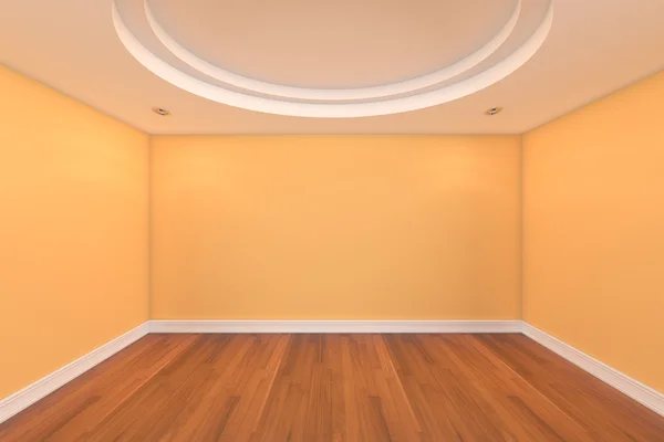Sala vazia parede amarela — Fotografia de Stock