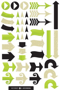 Set of 11 Different Arrow Vectors clipart