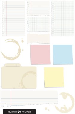 Set of 10 Note Paper Vectors clipart