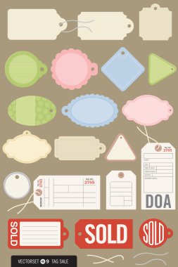 Set of 20 Different Vector Tags clipart