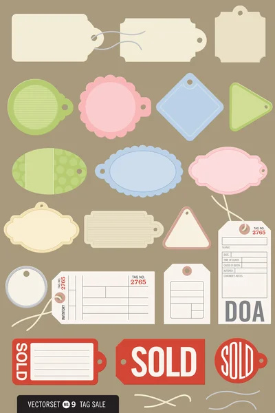 Set of 20 Different Vector Tags — Stock Vector