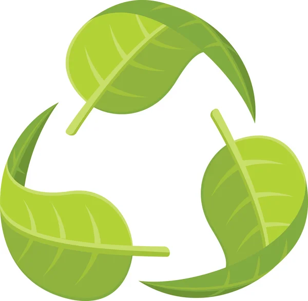 Blad recycle logo — Stockvector