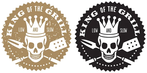 Król grill grilla logo — Wektor stockowy