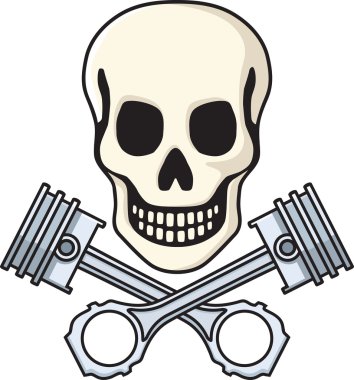 Skull and Pistons clipart