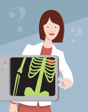 Doctor with x-ray machine clipart