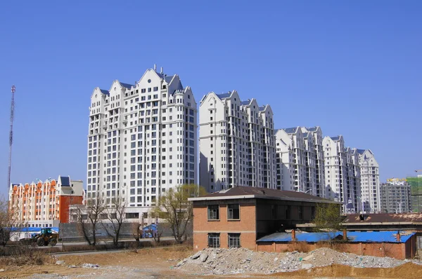 黑河 (中国)。新的住宅楼 — 图库照片