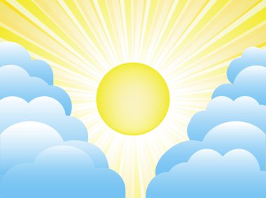 Sun and clouds clipart