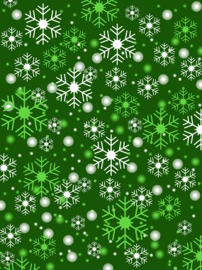 Snowflakes green background clipart