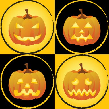 Pumpkin faces clipart