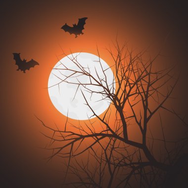 Bats at night time clipart