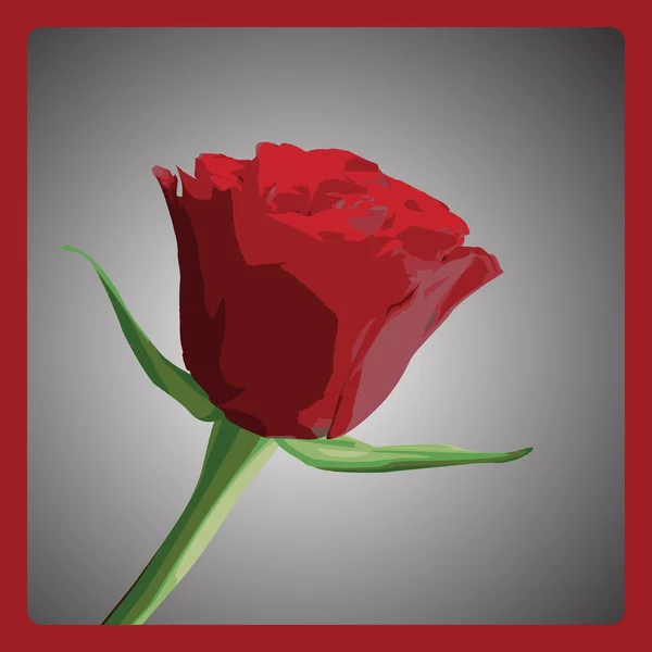 Stylised red rose — Stock Vector