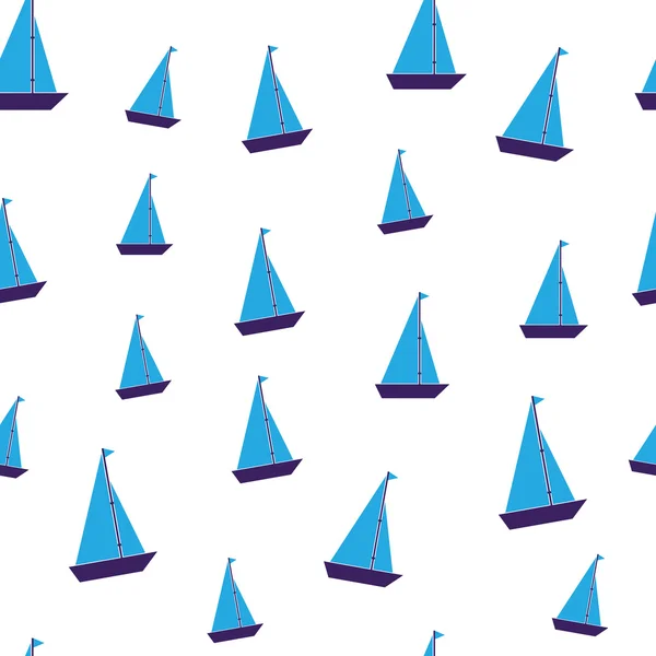 Modrá loď opakovatelné bezešvé vzor — Stockový vektor