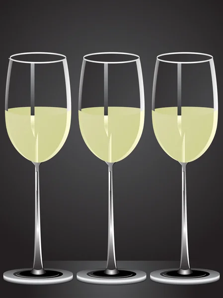 Vasos de vino blanco — Archivo Imágenes Vectoriales
