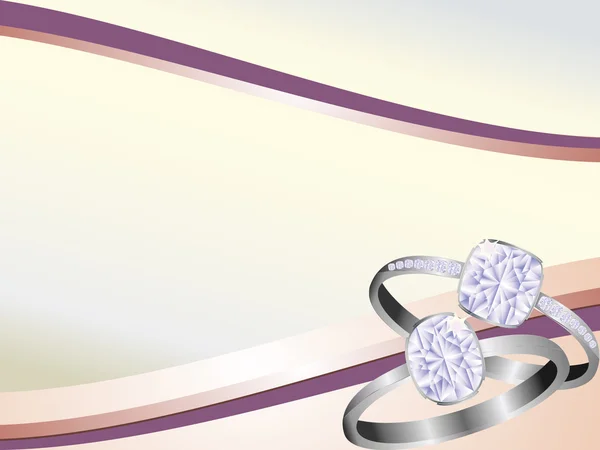 Diamantový prsten pozadí Stock Ilustrace