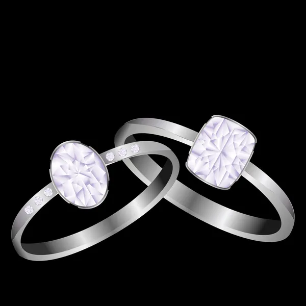 Rings: Diamond rings Rechtenvrije Stockillustraties