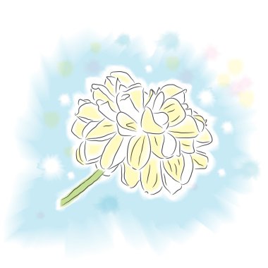 Watercolor dahlia flower clipart